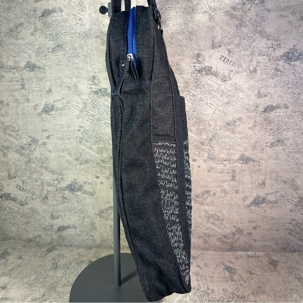 Matt Murphy Designs Black Denim tote Bag Embroidery RARE - Picture 3 of 14